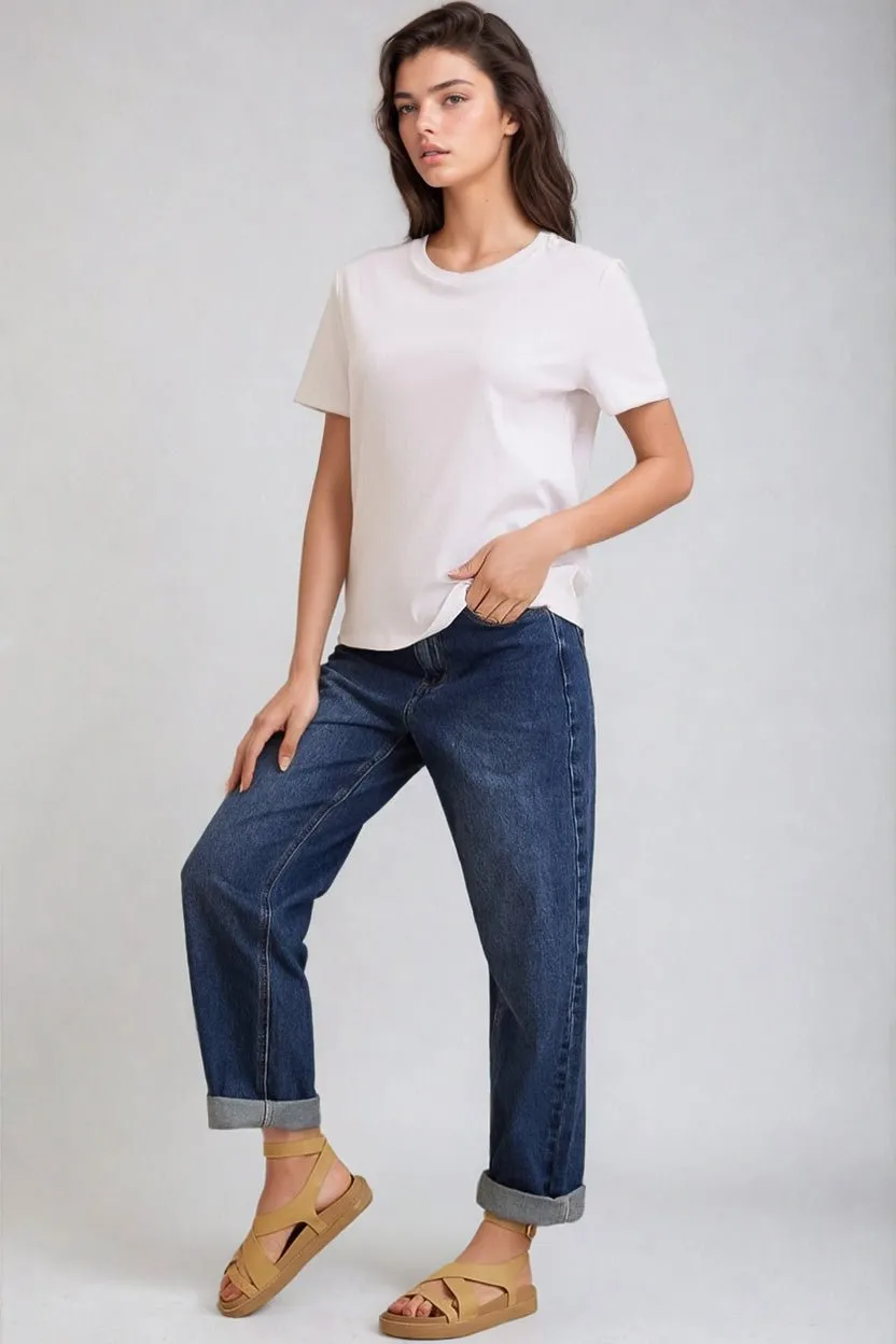 Charlotte T-Shirt - Classic Crew Neck Tee in White sold by Salty Crush product image thumbnail 4