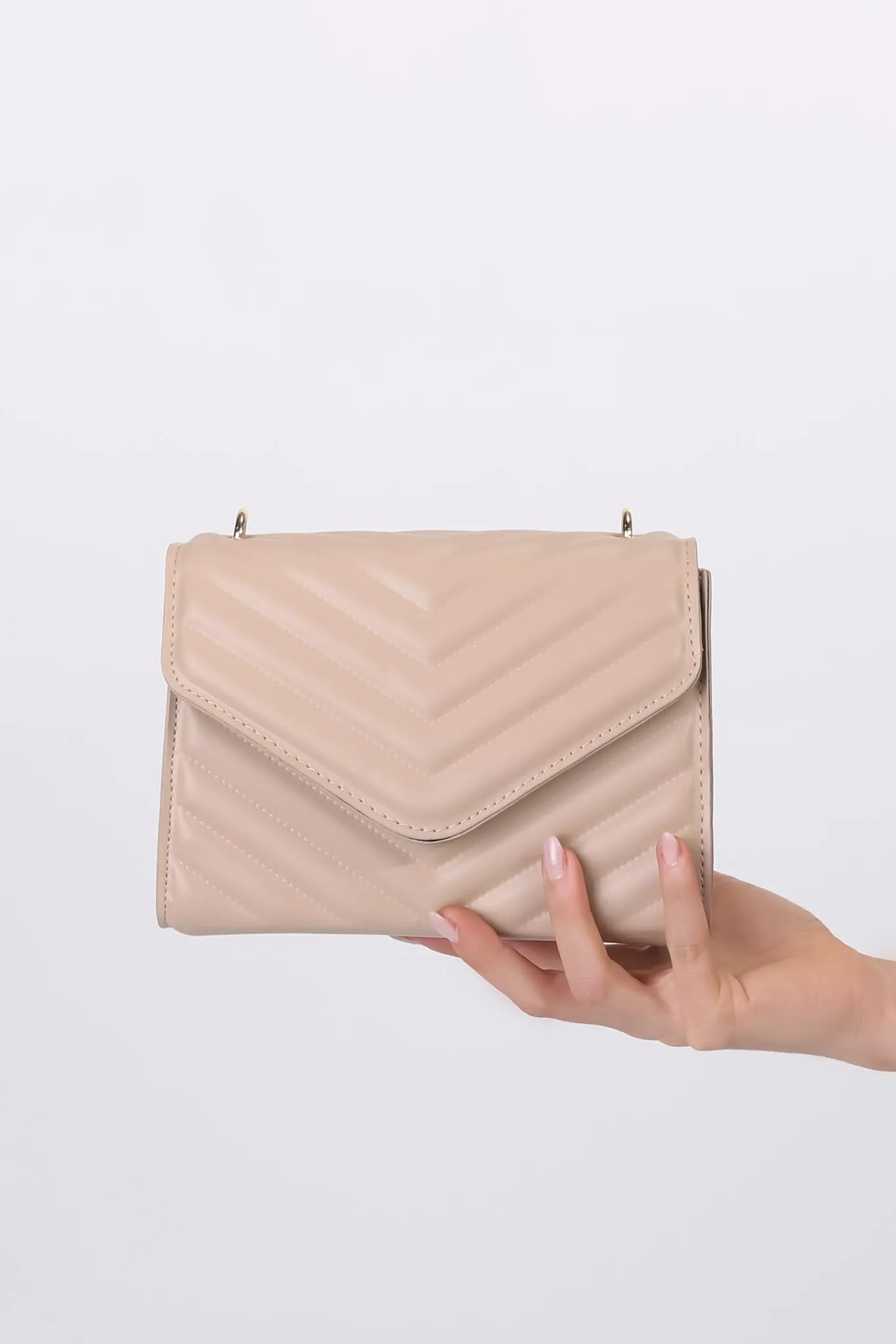 Rosie Chevron Quilted Bag - Taupe sold by Salty Crush product image thumbnail 3