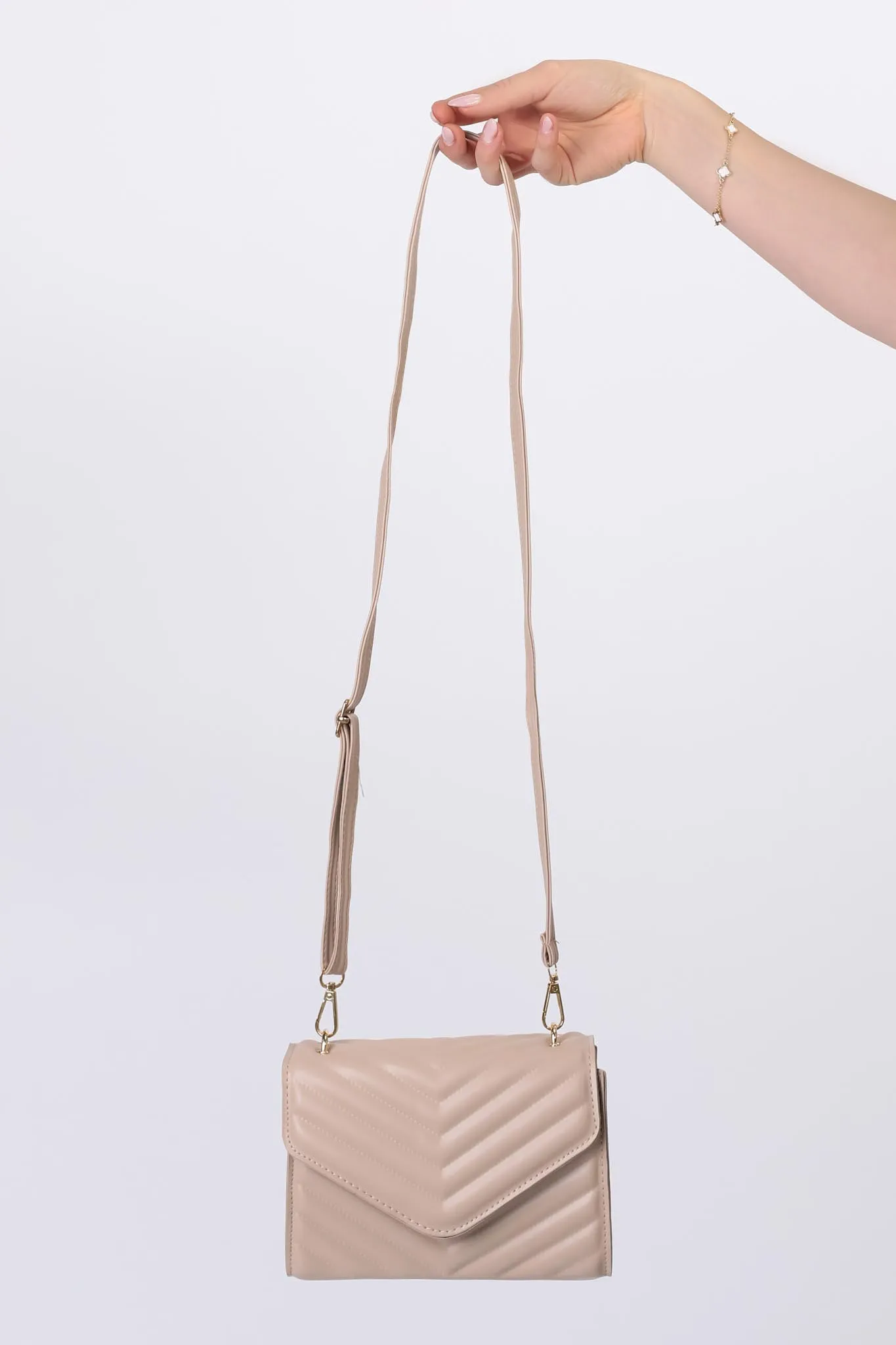 Rosie Chevron Quilted Bag - Taupe sold by Salty Crush product image thumbnail 4
