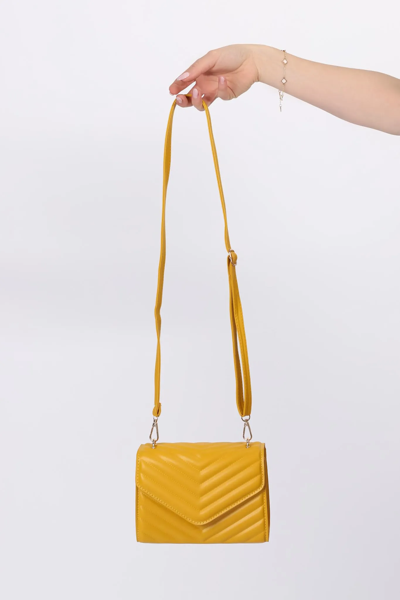 Rosie Chevron Quilted Bag - Mustard sold by Salty Crush product image thumbnail 3
