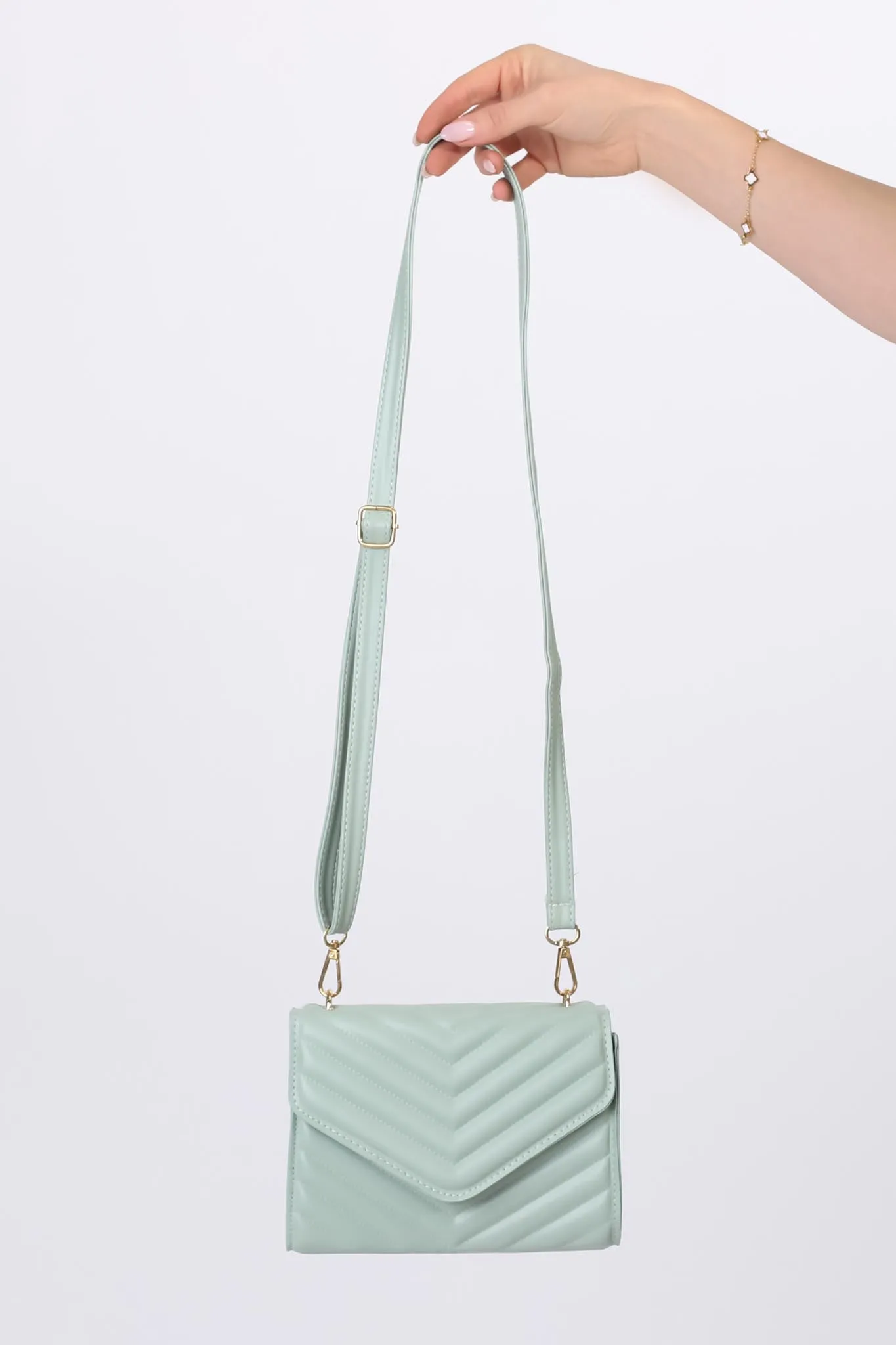 Rosie Chevron Quilted Bag - Mint sold by Salty Crush product image thumbnail 5