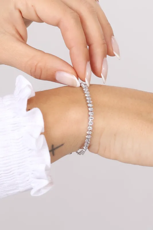 Pace Cubic Zirconia Tennis Bracelet - Silver sold by Salty Crush