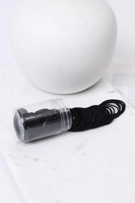 100pcs Jody 2mm Thick Elastic Hair Ties - Black sold by Salty Crush