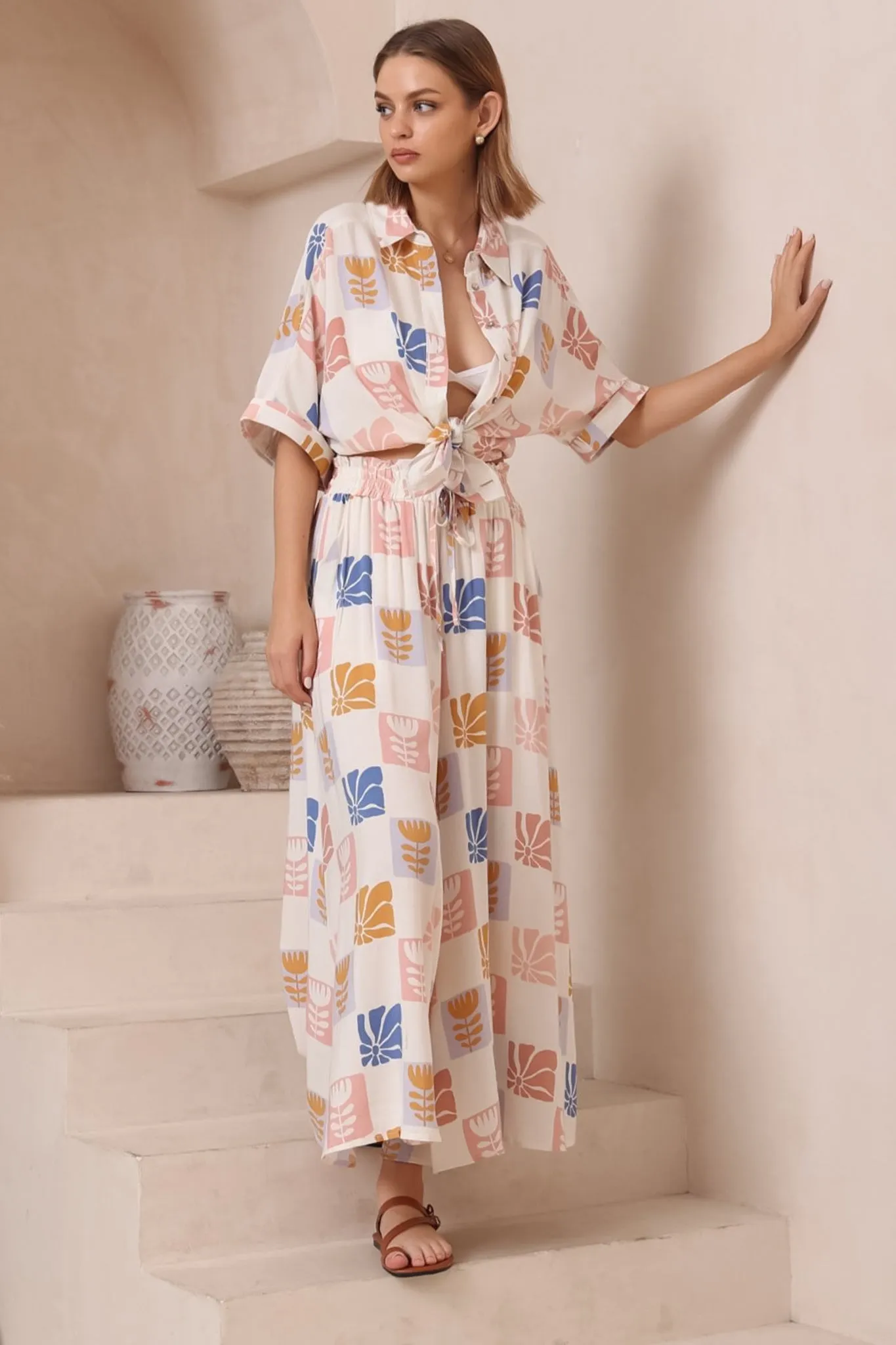 Dion Shirt - Collared Button Down Shirt in Emalee Print sold by Salty Crush product image thumbnail 2