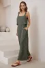 True Jumpsuit - Sqaure Neckline Overall Jumpsuit in Khaki sold by Salty Crush