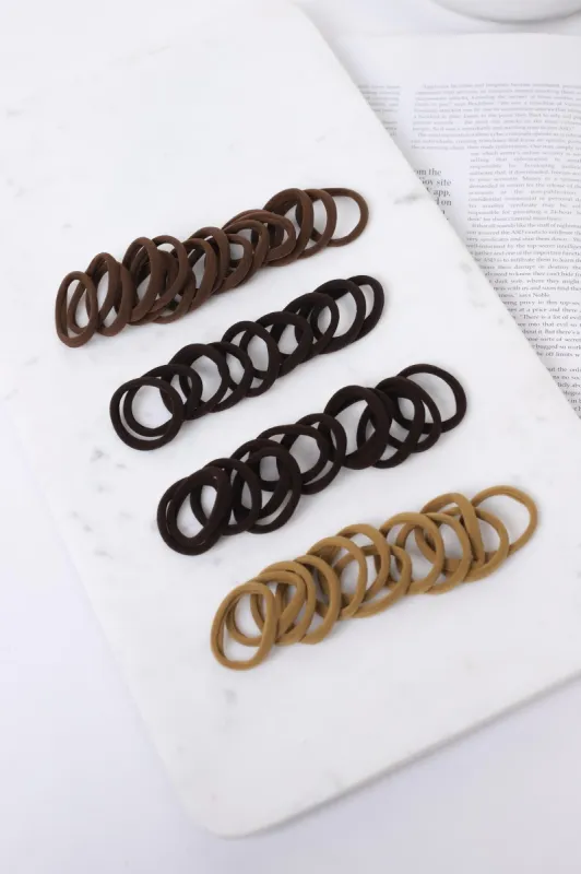 50pcs Shaw Elastic Hair Ties - Mocha Trio sold by Salty Crush