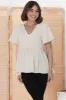 Aster Top - Pull Over Top with Rick Rack Detailing in Oat sold by Salty Crush