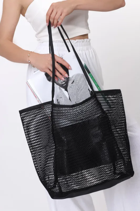 Callison Mesh Tote Bag - Black sold by Salty Crush