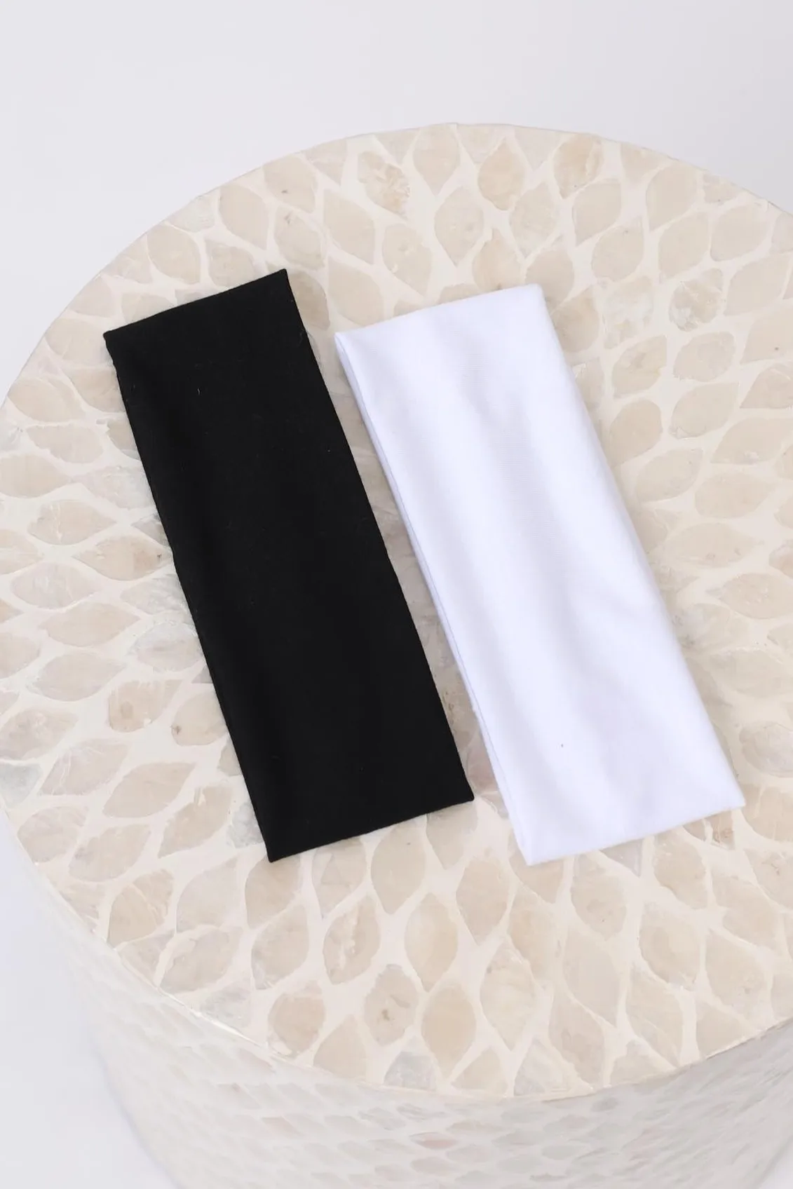 2 Pack Drew Elasticated Headband - Black/White sold by Salty Crush