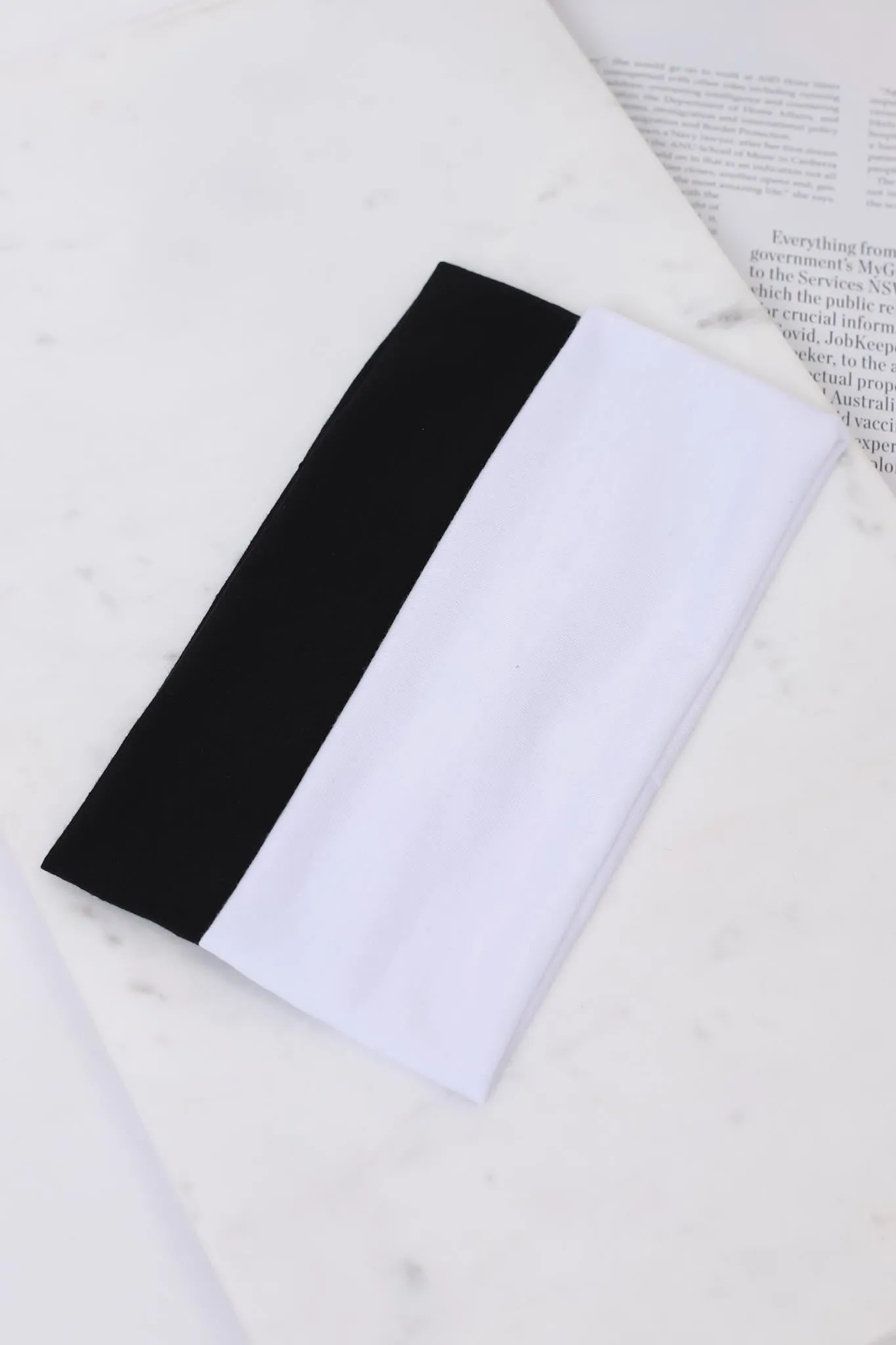 2 Pack Drew Elasticated Headband - Black/White sold by Salty Crush product image thumbnail 2