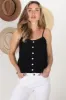 Hoian Cami - Cotton Lace Detailed Camisole in Black sold by Salty Crush