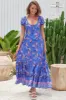 JAASE - Saria Maxi Dress: Scoop Neckline Slimline Dress in Soleil Print sold by Salty Crush
