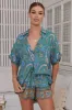 JAASE - Lola Shirt: High-Low Button Down Shirt in Ventura Print sold by Salty Crush
