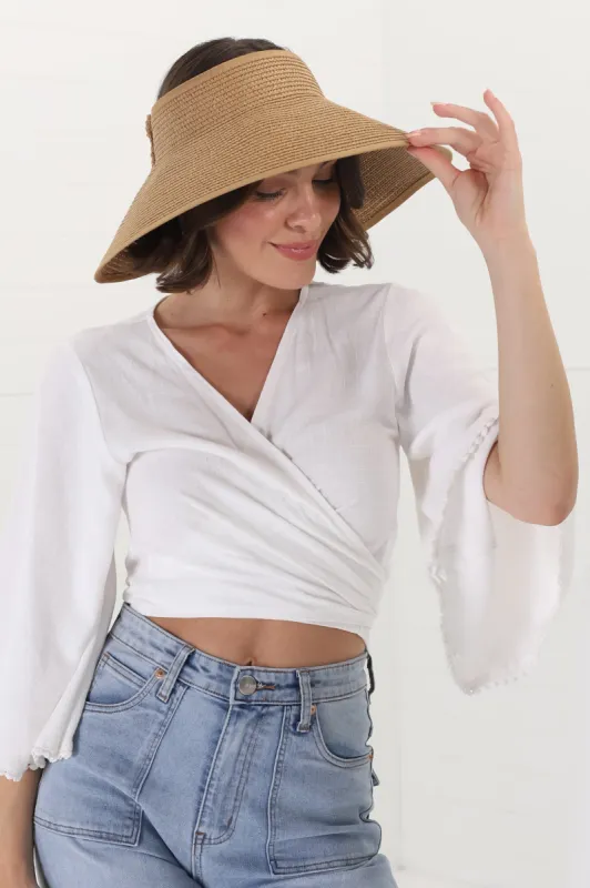 Aura Woven Sun Visor - Natural sold by Salty Crush