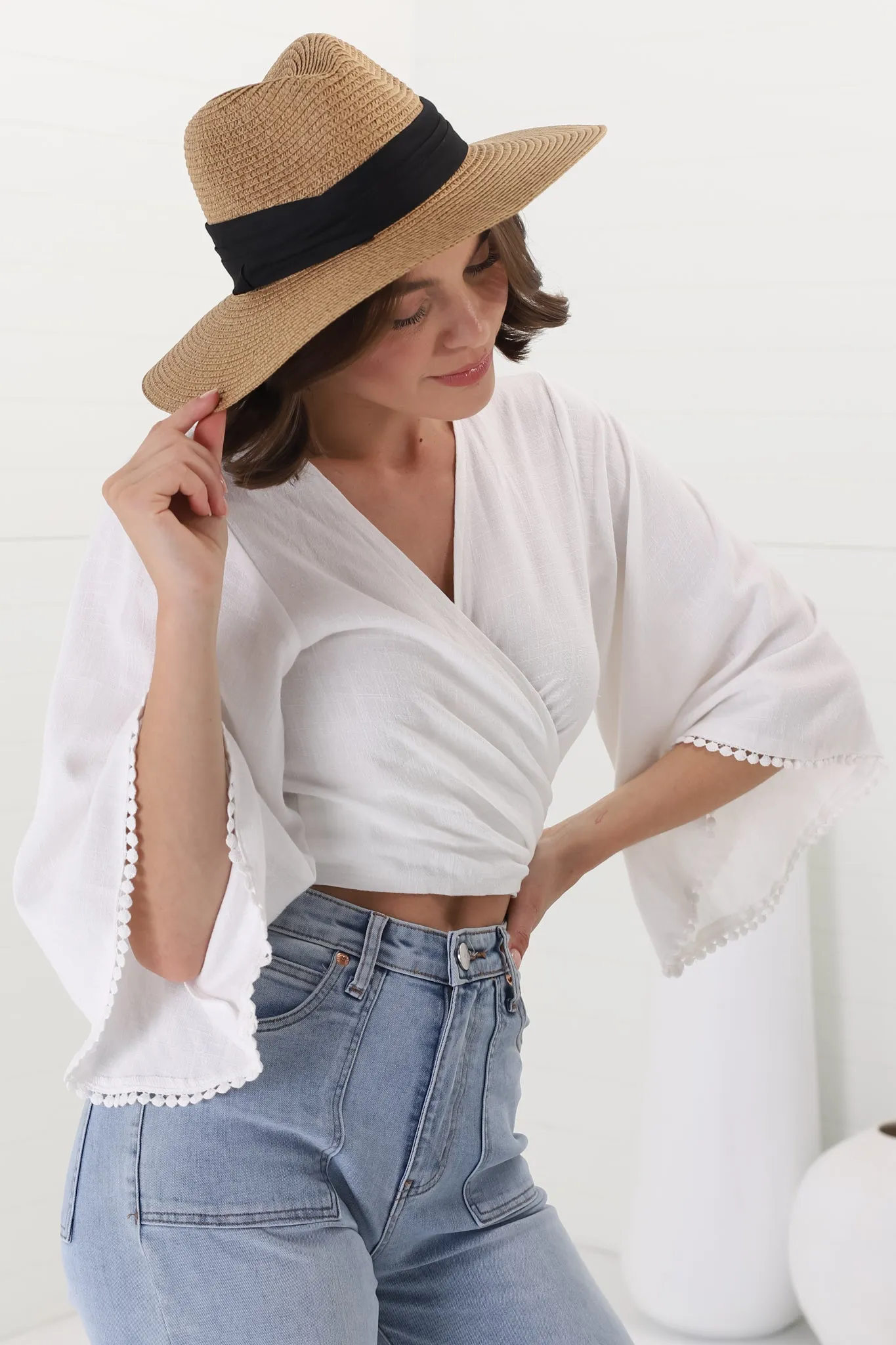 Apollo Woven Fedora - Natural sold by Salty Crush product image thumbnail 3