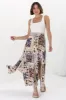 Hellen Maxi Skirt - High Waisted Skirt with Front Splits in Alphy Print sold by Salty Crush
