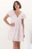 Achanti Mini Dress - Cotton Lace Overlay Cap Sleeve Smock Dress in Pink sold by Salty Crush