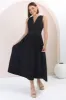 Lora Midi Dress - Sleeveless Detailed Waist Line Dress in Navy sold by Salty Crush