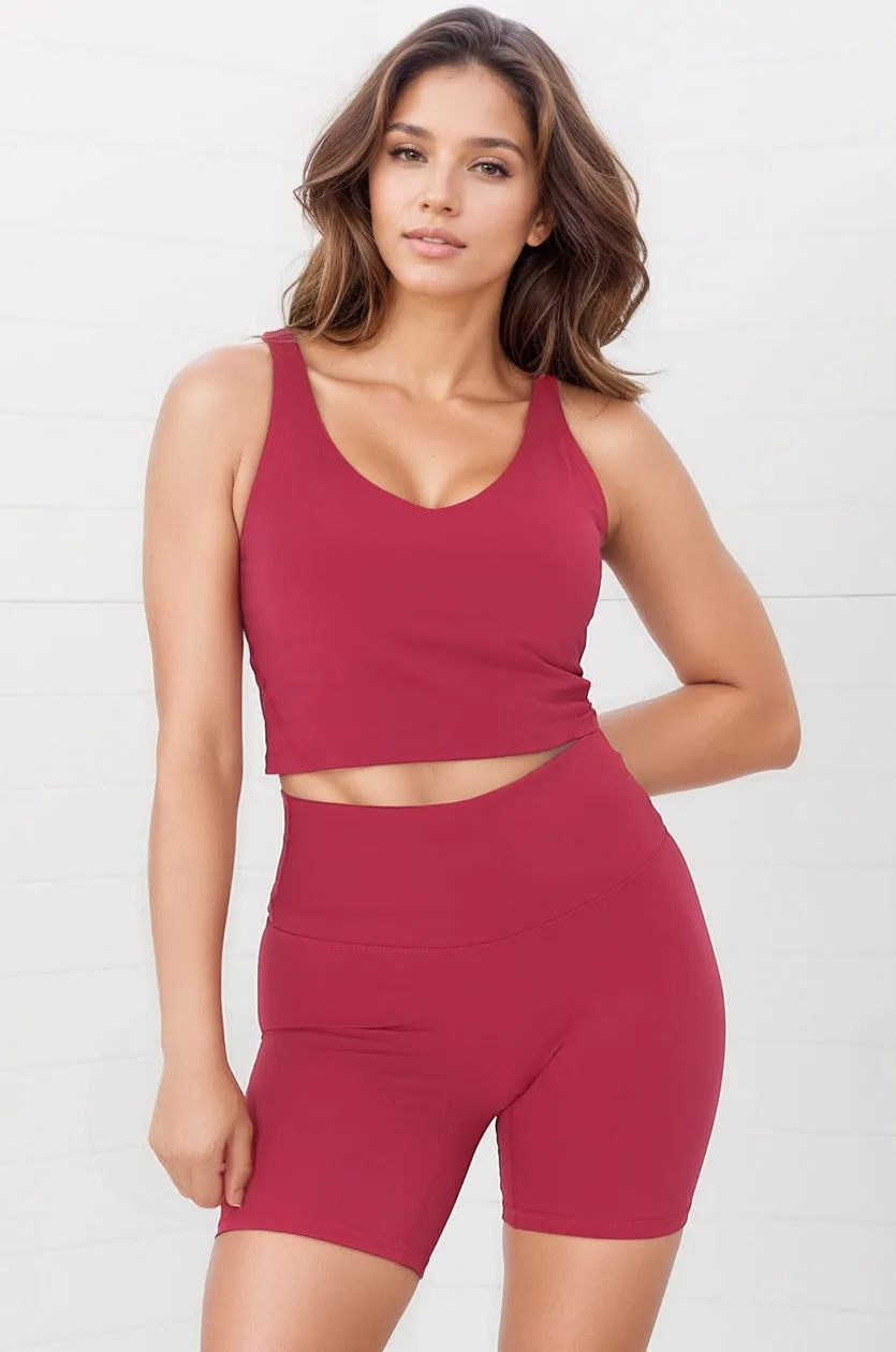 Axel Sports Crop - Waist Length In-Built Support Sports Top in Magenta sold by Salty Crush product image thumbnail 5