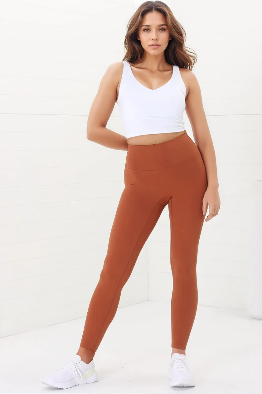 Axel Leggings - High Waisted Full Length Leggings in Tan sold by Salty Crush product image thumbnail 2