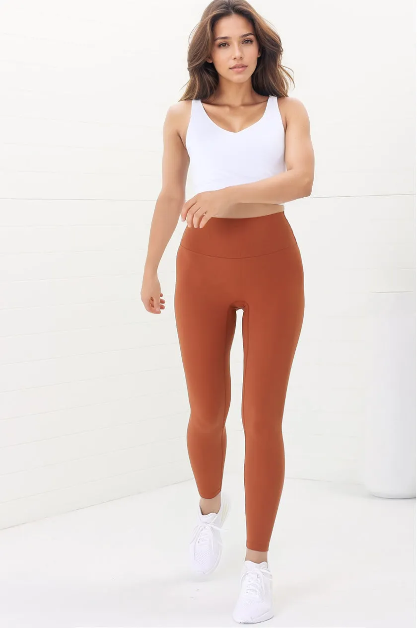 Axel Leggings - High Waisted Full Length Leggings in Tan sold by Salty Crush product image thumbnail 5