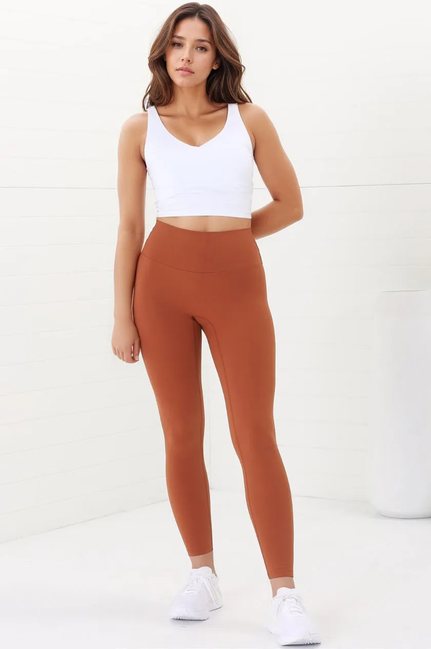 Axel Leggings - High Waisted Full Length Leggings in Tan sold by Salty Crush product image thumbnail 4