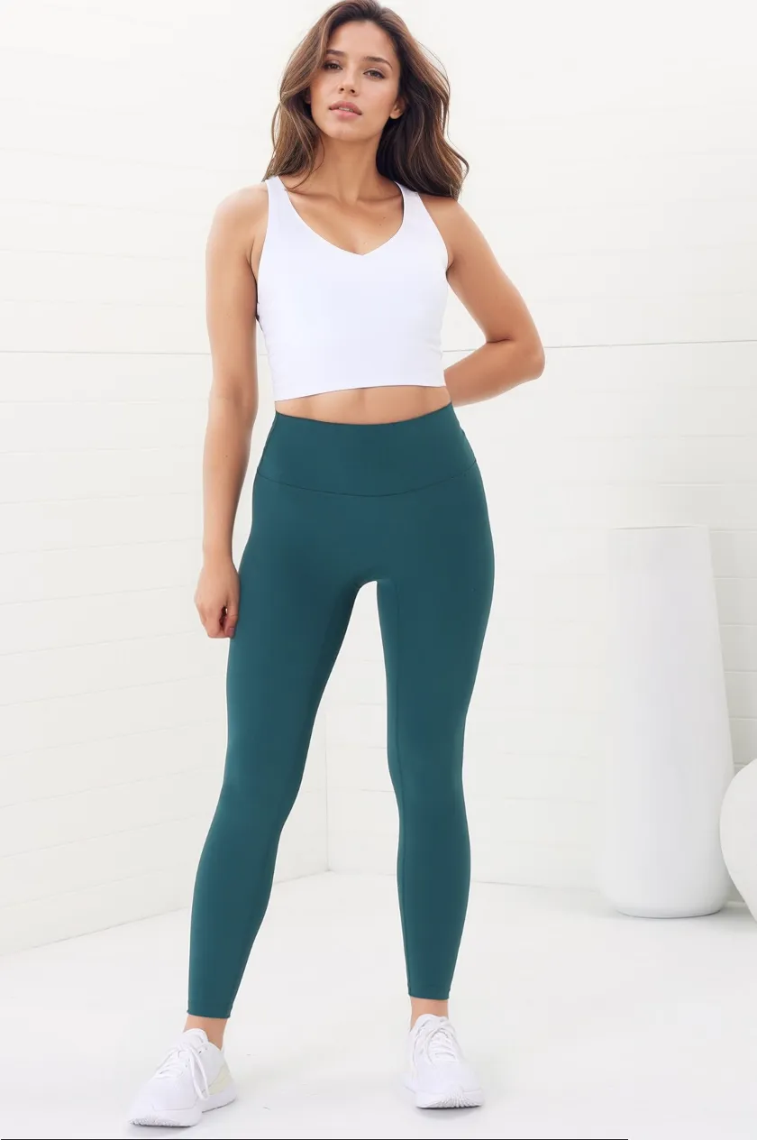 Axel Leggings - High Waisted Full Length Leggings in Teal sold by Salty Crush product image thumbnail 3