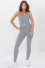 Axel Leggings - High Waisted Full Length Leggings in Light Grey sold by Salty Crush