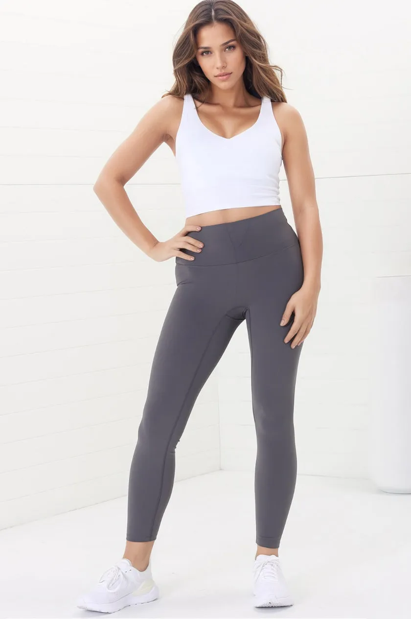 Axel Leggings - High Waisted Full Length Leggings in Dark Grey sold by Salty Crush