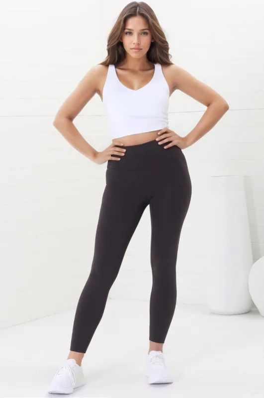 Axel Leggings - High Waisted Full Length Leggings in Dark Carbon Ash sold by Salty Crush