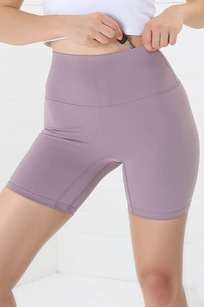 Axel Bike Shorts - Thick Highwaisted Band Bike Shorts in Mauve sold by Salty Crush product image thumbnail 2