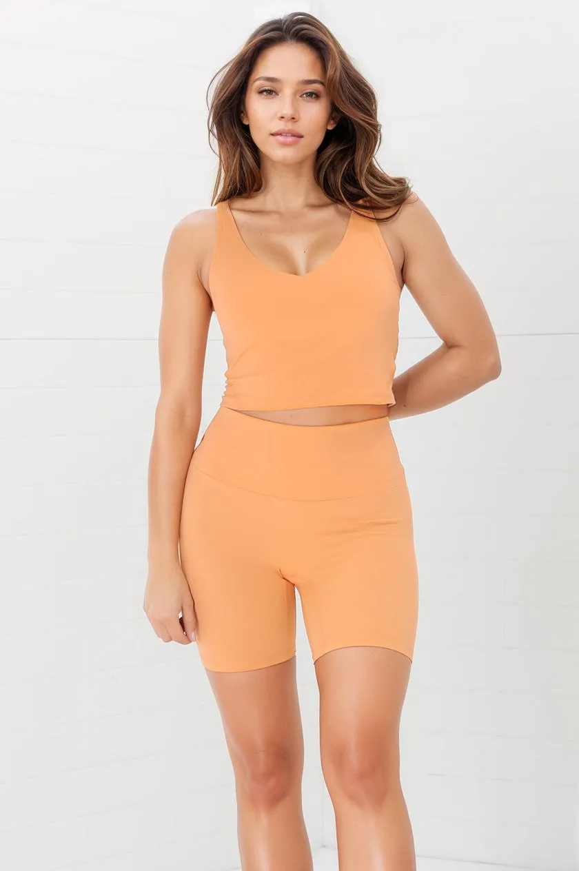 Axel Bike Shorts - Thick Highwaisted Band Bike Shorts in Boston Orange sold by Salty Crush product image thumbnail 4