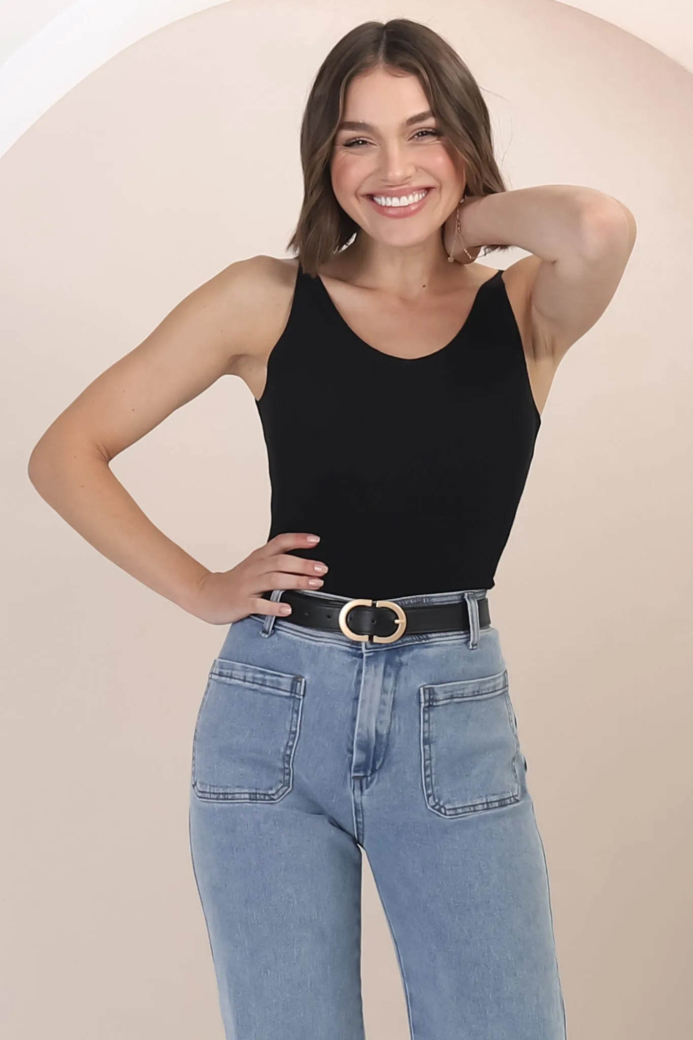 Ava Cami - Soft V Neck Ribbed Cami in Black sold by Salty Crush product image thumbnail 5