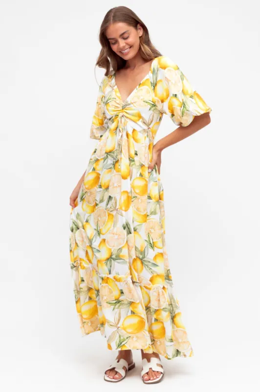 Aadrika Maxi Dress - On Or Off Shoulder Shirred Back in Sicily Print sold by Salty Crush