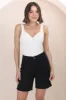 Murray Denim Shorts - High Waisted Stretchy Denim Shorts in Black sold by Salty Crush