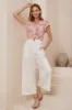 Avril Blouse - Frill Cap Sleeve Button Down Cotton Blouse in Ginnee Print sold by Salty Crush
