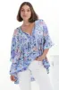 JAASE - Chloe Top: Very Oversized Crochet Trim Neckline Smock Top in Heaven Print sold by Salty Crush