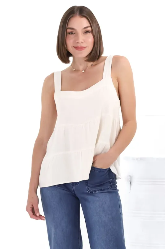Avni Top - Square Neckline With Adjustable Straps In Beige sold by Salty Crush