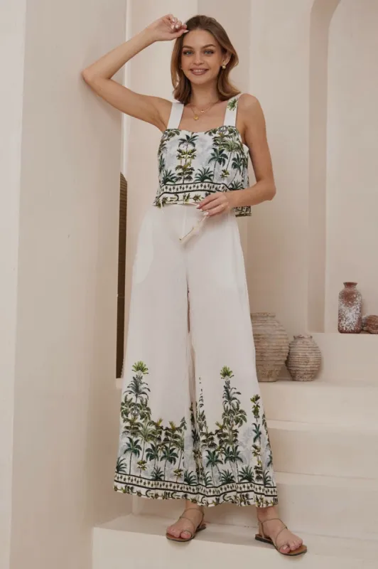 True Jumpsuit - Square Neckline Overall Jumpsuit in Nessa Print sold by Salty Crush