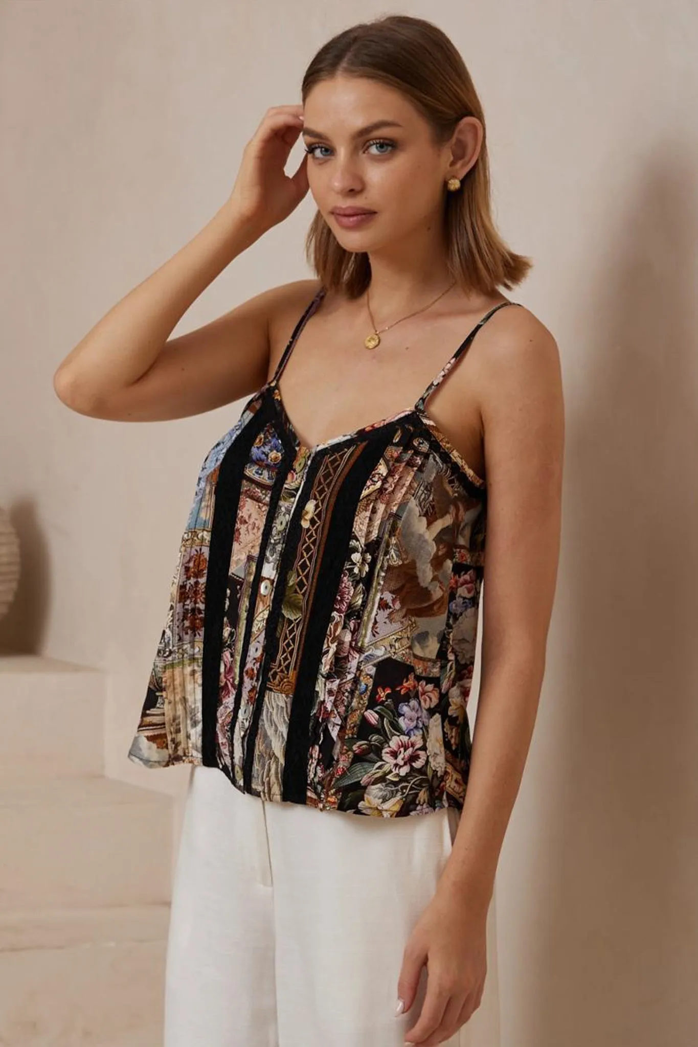 Hoian Cami - Lace Detailed Camisole in Elaine Print sold by Salty Crush product image thumbnail 2