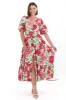Marietta Maxi Dress - Buttoned Bodice A Line Dress With Short Balloon Sleeves in Primavera Print sold by Salty Crush