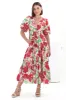 Marietta Maxi Dress - Buttoned Bodice A Line Dress With Short Balloon Sleeves in Primavera Print sold by Salty Crush