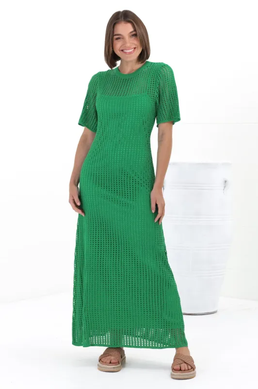 Aanya Knit Maxi Dress - Body Con Dress In Green sold by Salty Crush