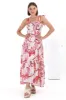 Emmelyn Maxi Dress - Lace Trim Tie Strap Sun Dress in Carlee Print sold by Salty Crush