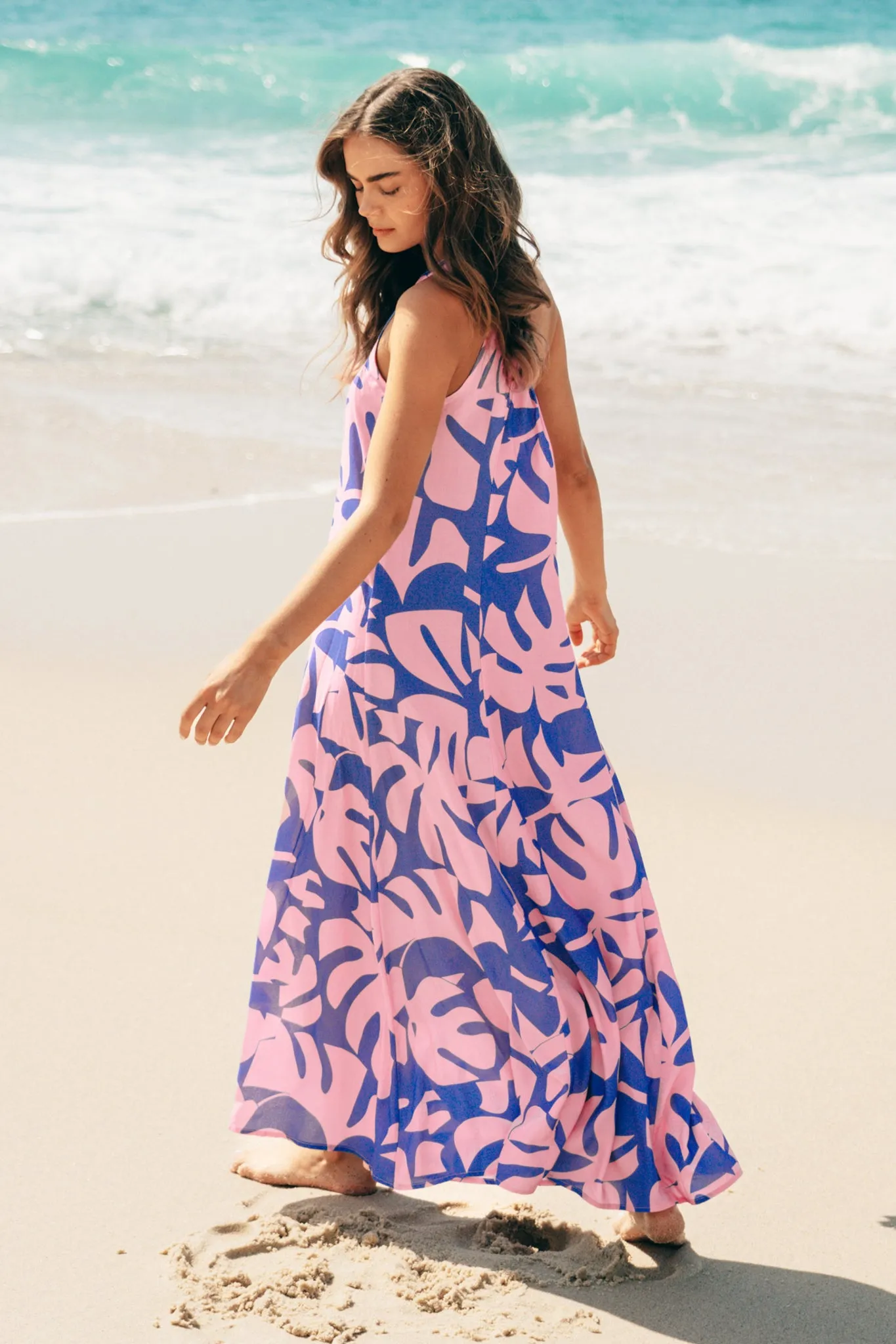 Polly Maxi Dress - One Shoulder Sun Dress in Noa Print sold by Salty Crush product image thumbnail 4