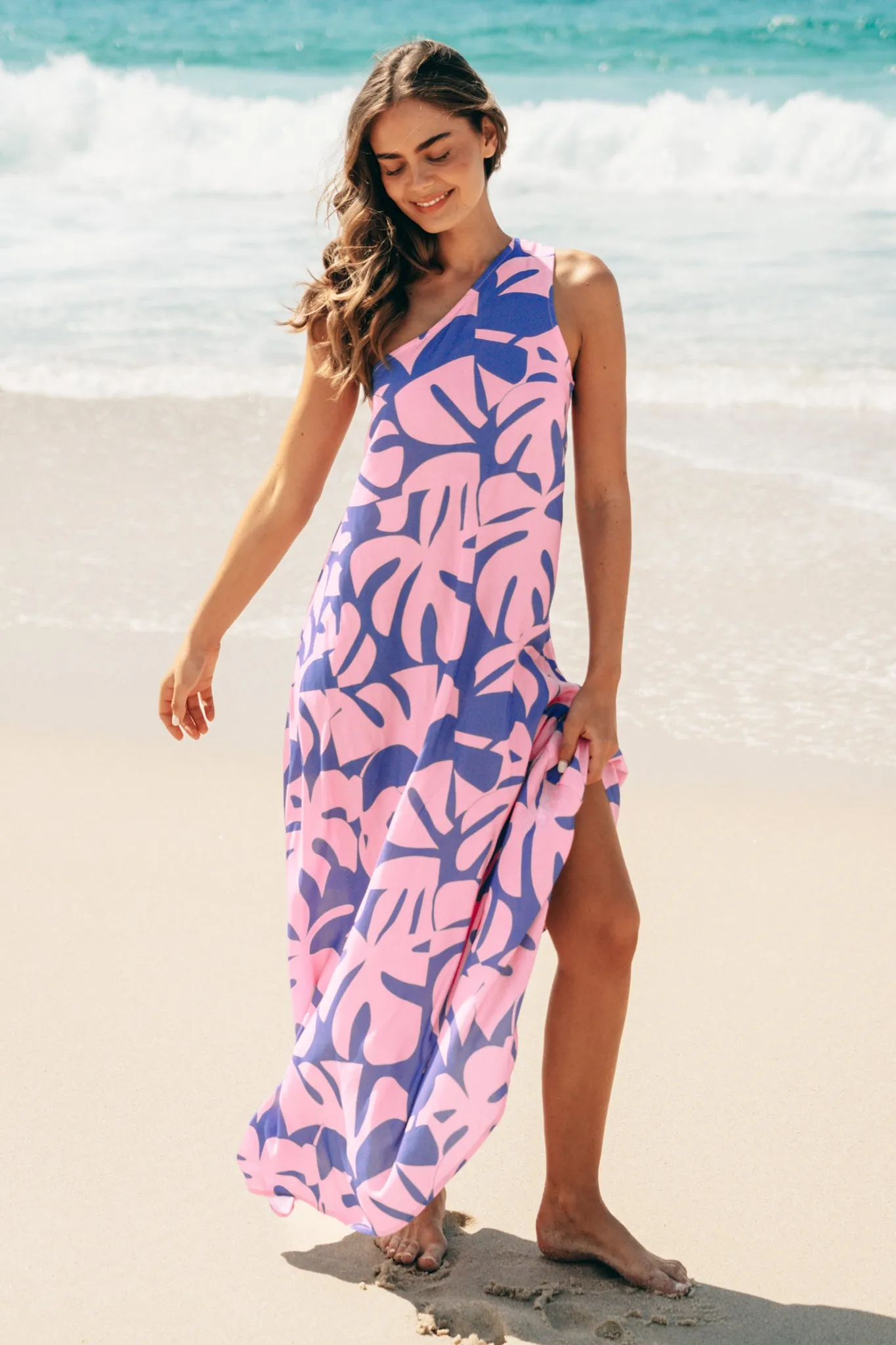 Polly Maxi Dress - One Shoulder Sun Dress in Noa Print sold by Salty Crush product image thumbnail 2