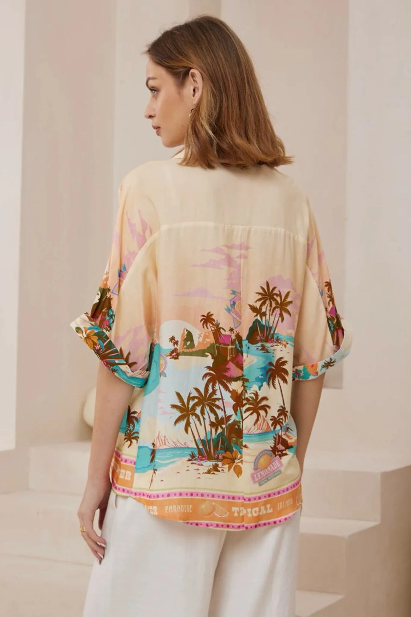 Dion Shirt - Collared Button Down Shirt in Summer Paradise Print sold by Salty Crush product image thumbnail 3