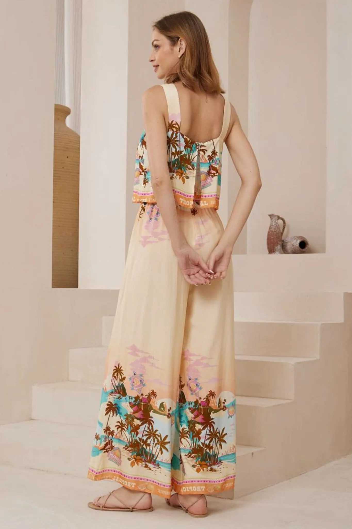 True Jumpsuit - Square Neckline Overall Jumpsuit in Summer Paradise Print sold by Salty Crush product image thumbnail 3