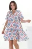 Abilia Mini Dress - Mandarin Collar Buttoned Bodice Smock Dress in Jaiden Print sold by Salty Crush