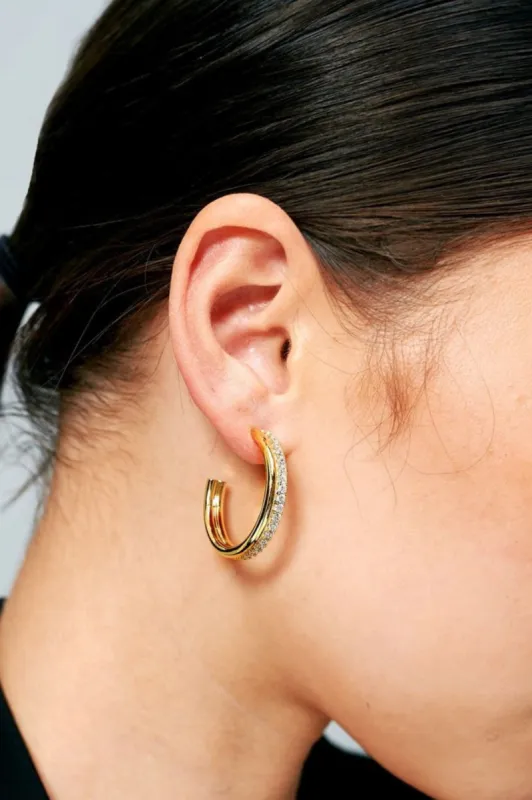 Keshi Diamonte Earrings - Gold sold by Salty Crush